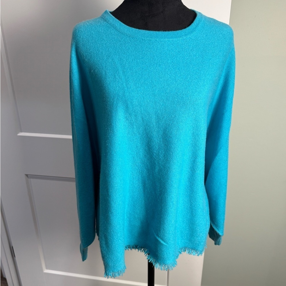 Pure amici cashmere blue cape poncho